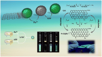 Graphical abstract: Nitrogen-doped graphene quantum dot-based portable fluorescent sensors for the sensitive detection of Fe3+ and ATP with logic gate operation