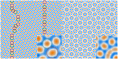 Graphical abstract: Grain boundaries in periodic vs. in aperiodic crystals composed of colloids with preferred binding angles
