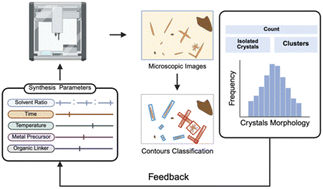 Graphical abstract: Controlling metal–organic framework crystallization via computer vision and robotic handling