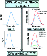 Graphical abstract: A HPLC-ICP-AES technique for the screening of [XW11NbO40]n− aqueous solutions