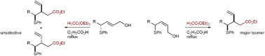 Graphical abstract: Exopericyclic stereocontrol in Johnson–Claisen rearrangements of allylic sulfides