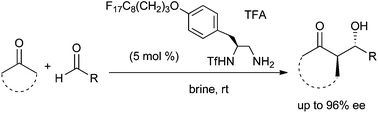 Graphical abstract: Highly efficient asymmetric aldol reaction in brine using a fluorous sulfonamide organocatalyst