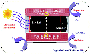 Graphical abstract: Photocatalytic degradation of organic pollutants by shape selective synthesis of β-Ga2O3 microspheres constituted by nanospheres for environmental remediation