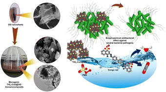 Graphical abstract: Synthesis of TiO2–CuO@graphene oxide hybrid bionanocomposite with enhanced antibacterial and organic dye degradation activities