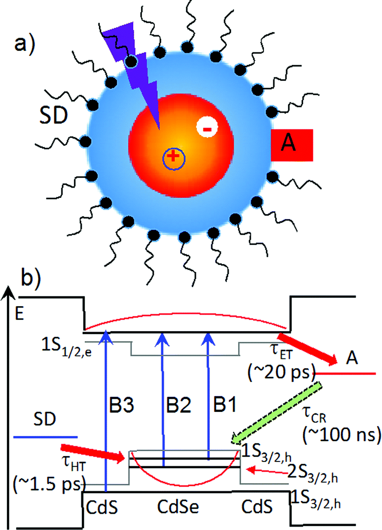 band structure of core shell quantum dots