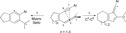 Graphical abstract: Ring size effects in the C2–C6 biradical cyclisation of enyne–allenes and the relevance for neocarzinostatin