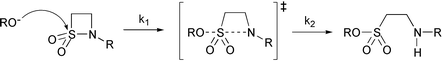 Graphical abstract: Reactivity and the mechanisms of reactions of β-sultams with nucleophiles