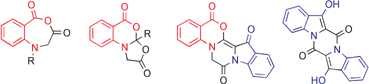 Graphical abstract: Products from dehydration of dicarboxylic acids derived from anthranilic acid