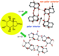 Graphical abstract: Fine tuning the hydrophilic–hydrophobic balance in inositols through annulation: An analysis of the hydrogen-bonded architectures of ‘annulated inositols’