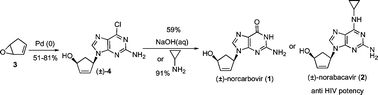 Graphical abstract: Syntheses and anti-HIV activities of (±)-norcarbovir and (±)-norabacavir
