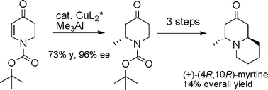 Graphical abstract: Catalytic asymmetric synthesis of the alkaloid (+)-myrtine