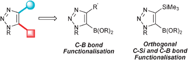 Graphical abstract: A cycloaddition route to novel triazole boronic esters