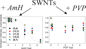 Graphical abstract: Photophysical comparative study of amylose and polyvinyle pyrrolidone/single walled carbon nanotubes complex