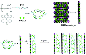 Graphical abstract: A strategy to the ordered assembly of functional small cations with layered double hydroxides for luminescent ultra-thin films