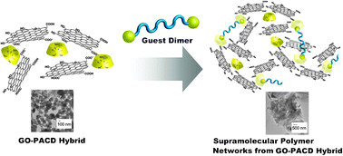 Graphical abstract: Supramolecular polymer networks from hybrid between graphene oxide and per-6-amino-β-cyclodextrin