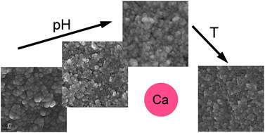 Graphical abstract: Role of pH and temperature on silica network formation and calcium incorporation into sol–gel derived bioactive glasses