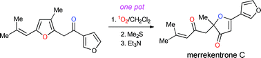Graphical abstract: Functionalized 3(2H)-furanones via photooxygenation of (β-keto)-2-substituted furans: Application to the biomimetic synthesis of merrekentrone C