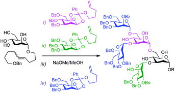 Graphical abstract: Ready access to a branched Man5 oligosaccharide based on regioselective glycosylations of a mannose-tetraol with n-pentenyl orthoesters