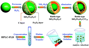 Graphical abstract: A functional rattle-type microsphere with a magnetic-carbon double-layered shell for enhanced extraction of organic targets