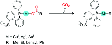 Graphical abstract: Fixed-charge phosphine ligands to explore gas-phase coinage metal-mediated decarboxylation reactions