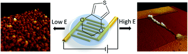 Graphical abstract: Controlling the morphology of conductive PEDOT by in situ electropolymerization: from thin films to nanowires with variable electrical properties