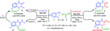 Graphical abstract: Pd-catalyzed Heck-conjoined amidation and concomitant chemoselective Michael-addition: an efficient tandem approach to highly functionalized tetrahydroquinazolines from o-haloanilines