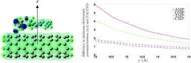 Graphical abstract: Electrostatics of DNA nucleotide–carbon nanotube hybrids evaluated from QM:MM simulations