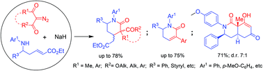 Graphical abstract: Domino reactions of diazodicarbonyl compounds with α,β-unsaturated δ-amino esters: a convenient way towards 2-oxopiperidines, dihydropyridinones and isoquinolinediones
