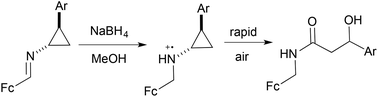 Graphical abstract: Oxidative ring-opening of ferrocenylcyclopropylamines to N-ferrocenylmethyl β-hydroxyamides