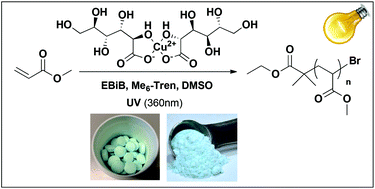 Graphical abstract: Copper(ii) gluconate (a non-toxic food supplement/dietary aid) as a precursor catalyst for effective photo-induced living radical polymerisation of acrylates