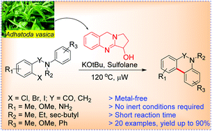 Graphical abstract: Microwave assisted synthesis of phenanthridinones and dihydrophenanthridines by vasicine/KOtBu promoted intramolecular C–H arylation