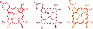 Graphical abstract: Regioselective oxidation and metalation of meso-unsubstituted azuliporphyrins