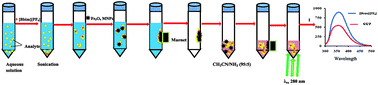 Graphical abstract: Optimization of ionic liquid based dispersive liquid–liquid microextraction combined with dispersive micro-solid phase extraction for the spectrofluorimetric determination of sulfasalazine in aqueous samples by response surface methodology