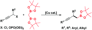 Graphical abstract: Copper-catalyzed propargylation of diborylmethane