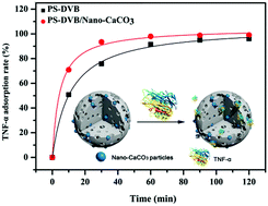 Graphical abstract: Polystyrene–divinylbenzene based nano-CaCO3 composites for the efficient removal of human tumor necrosis factor-α