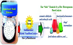 Graphical abstract: Selective photocatalysis of lignin-inspired chemicals by integrating hybrid nanocatalysis in microfluidic reactors