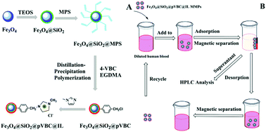 Graphical abstract: Fabrication of imidazolium-functionalized magnetic composite microspheres for selective recognition and separation of heme proteins