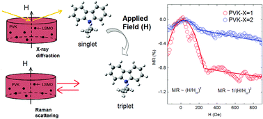 Graphical abstract: The structural and organic magnetoresistance response of poly(9-vinyl carbazole) using low applied magnetic fields and magnetic nanoparticle addition