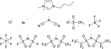 Graphical abstract: The effect of varying the anion of an ionic liquid on the solvent effects on a nucleophilic aromatic substitution reaction