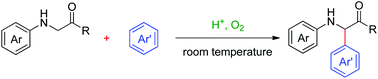 Graphical abstract: Auto-oxidation promoted sp3 C–H arylation of glycine derivatives