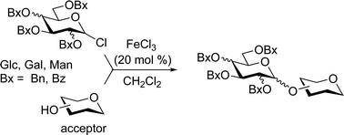 Graphical abstract: Iron(iii) chloride-catalyzed activation of glycosyl chlorides
