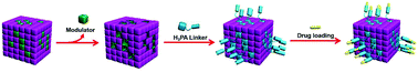 Graphical abstract: Effective loading of cisplatin into a nanoscale UiO-66 metal–organic framework with preformed defects