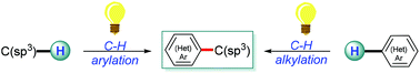 Graphical abstract: Photochemical C–H bond coupling for (hetero)aryl C(sp2)–C(sp3) bond construction