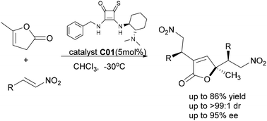 Graphical abstract: Thiosquaramide-catalysed asymmetric double Michael addition of 2-(3H)-furanones to nitroolefines
