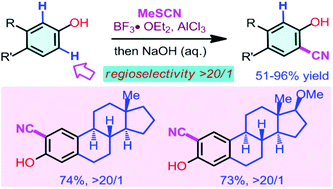 Graphical abstract: Lewis acid-promoted site-selective cyanation of phenols