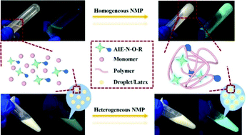 Graphical abstract: Novel tetraphenylethylene (TPE)-functionalized nitroxide/alkoxyamine for nitroxide-mediated homogeneous and heterogeneous polymerizations