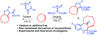 Graphical abstract: Regio- and stereoselective (3 + 2)-cycloaddition reactions of nitrones with cyclic allenes