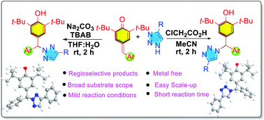 Graphical abstract: 1,6-Addition of 1,2,3-NH triazoles to para-quinone methides: Facile access to highly selective N1 and N2 substituted triazoles