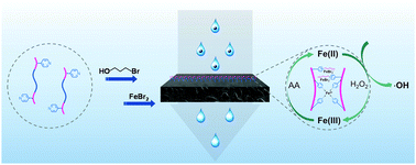Graphical abstract: Iron-containing poly(ionic liquid) membranes: a heterogeneous Fenton reaction and enhanced anti-fouling ability