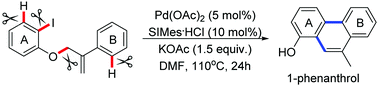 Graphical abstract: Palladium-catalyzed rearrangement reaction to access 1-phenanthrol derivatives